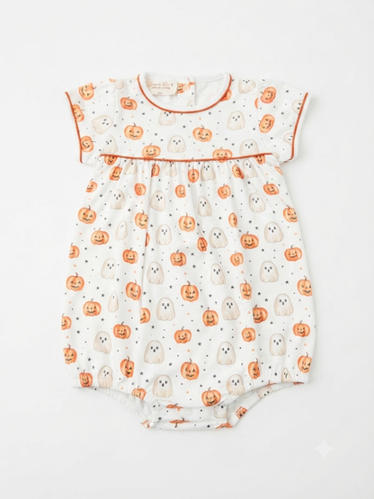 Luna & Arlo - Pumpkin and Boo Short Sleeve Girl Bubble