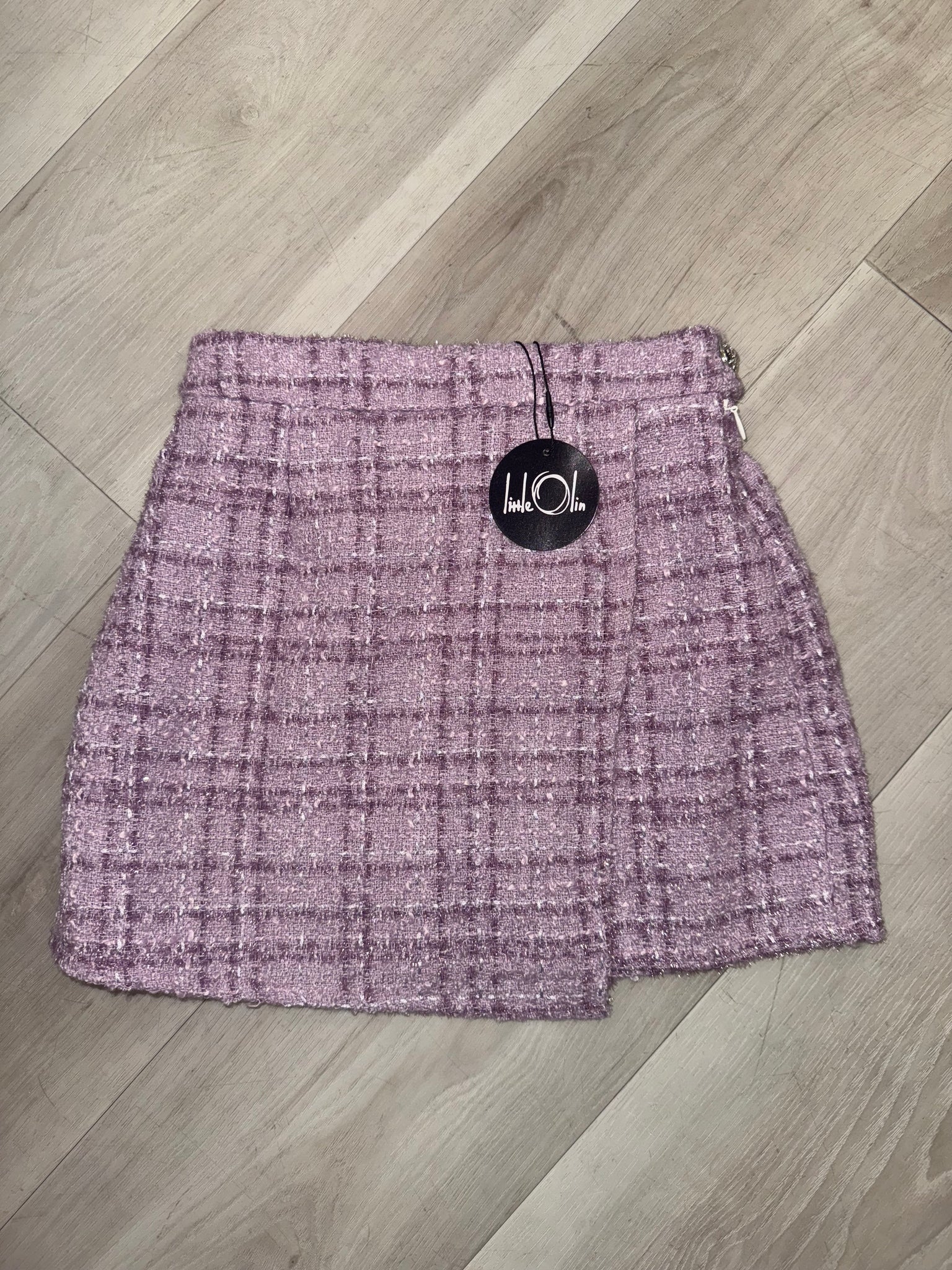 Little Olin - Lavender Tweed Ruffle Skort