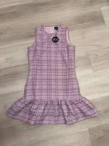 Little Olin -  Lavender Tweed Ruffle Dress