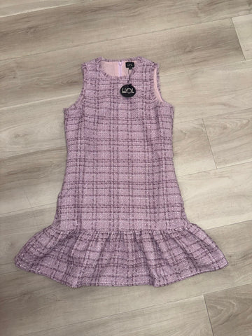Little Olin -  Lavender Tweed Ruffle Dress