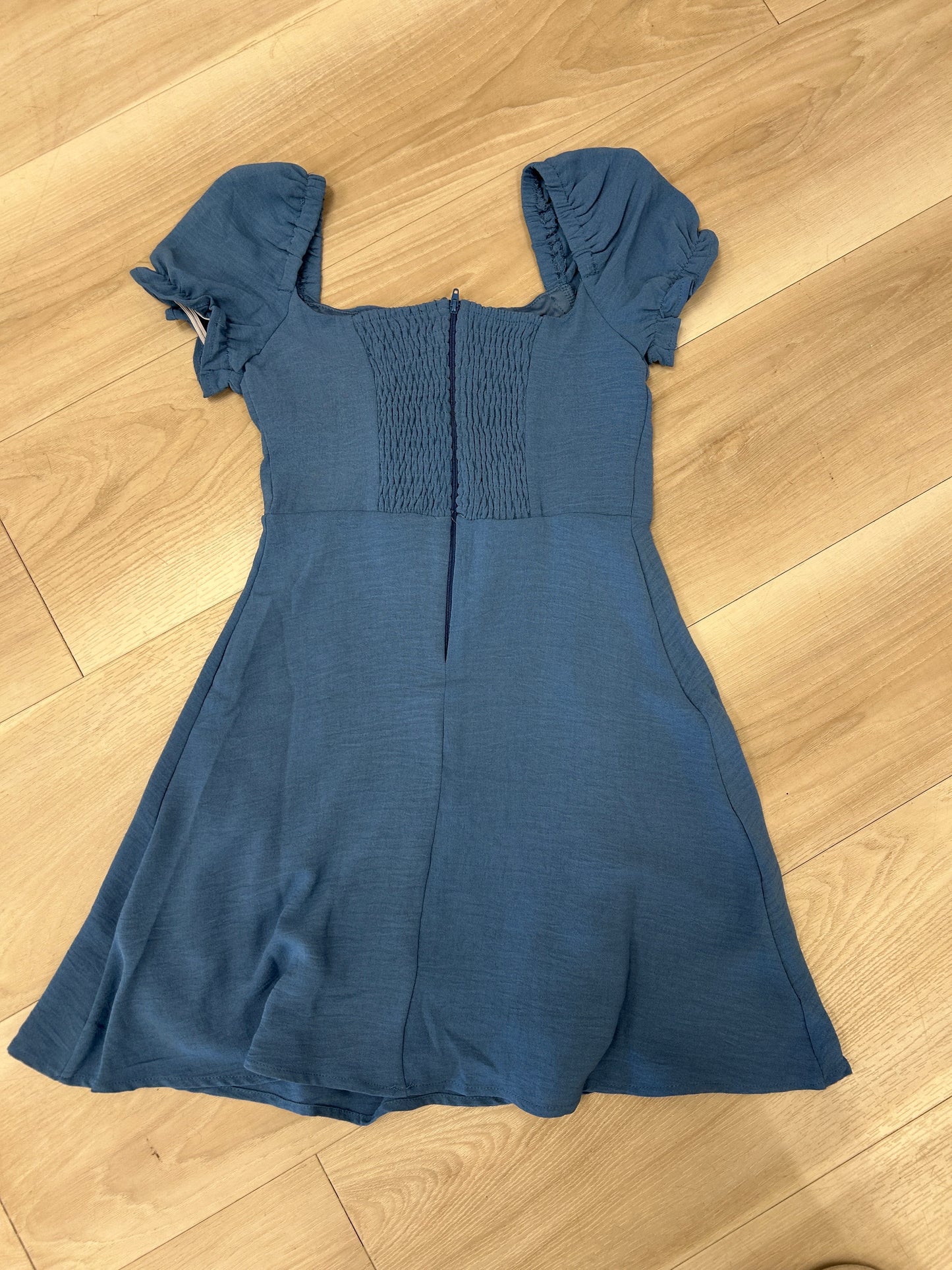 Miss Behave Girls - Navy Blue Smocked Back Dress