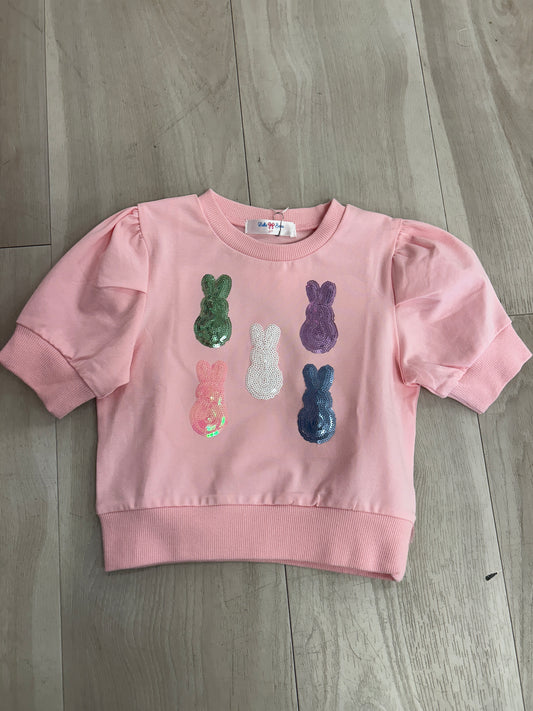 Lulu Bebe - Sequin Peeps Puff Sleeve Top