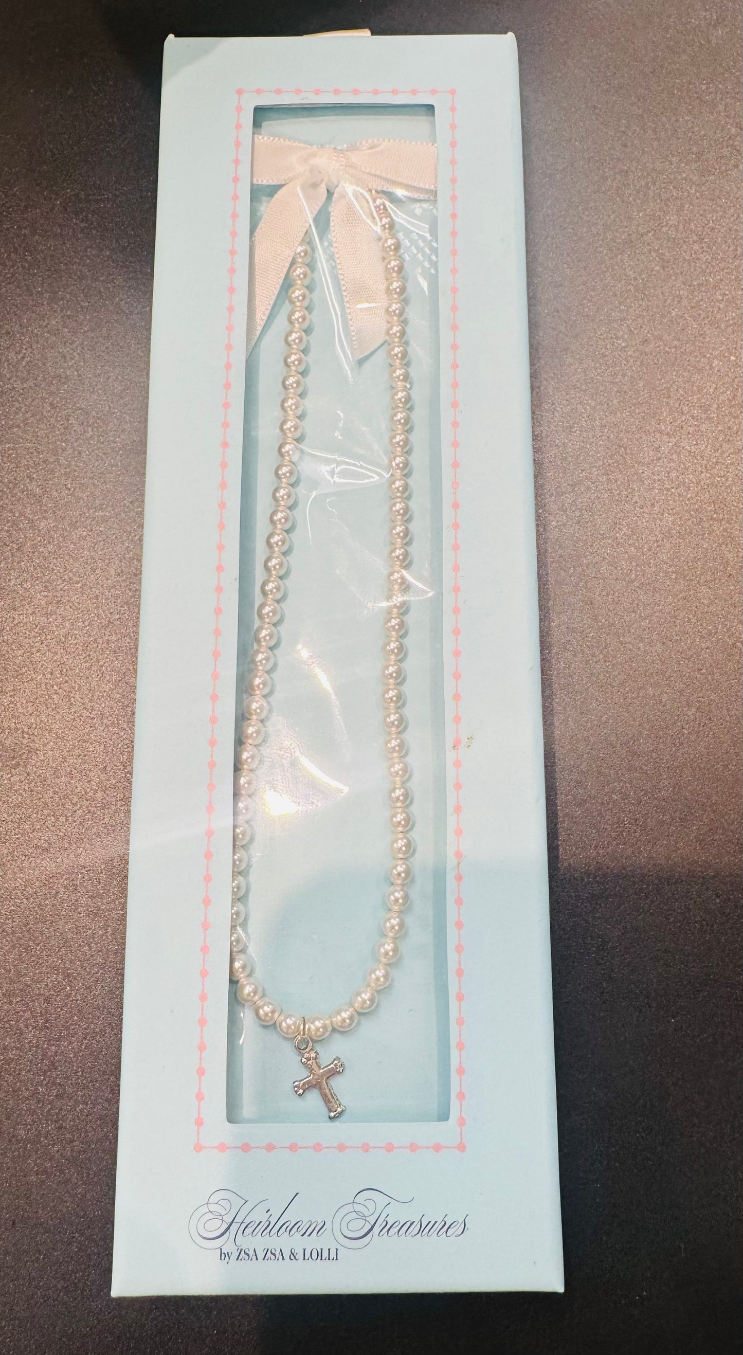 Zsa Zsa & Lolli - White Orante Cross Necklace