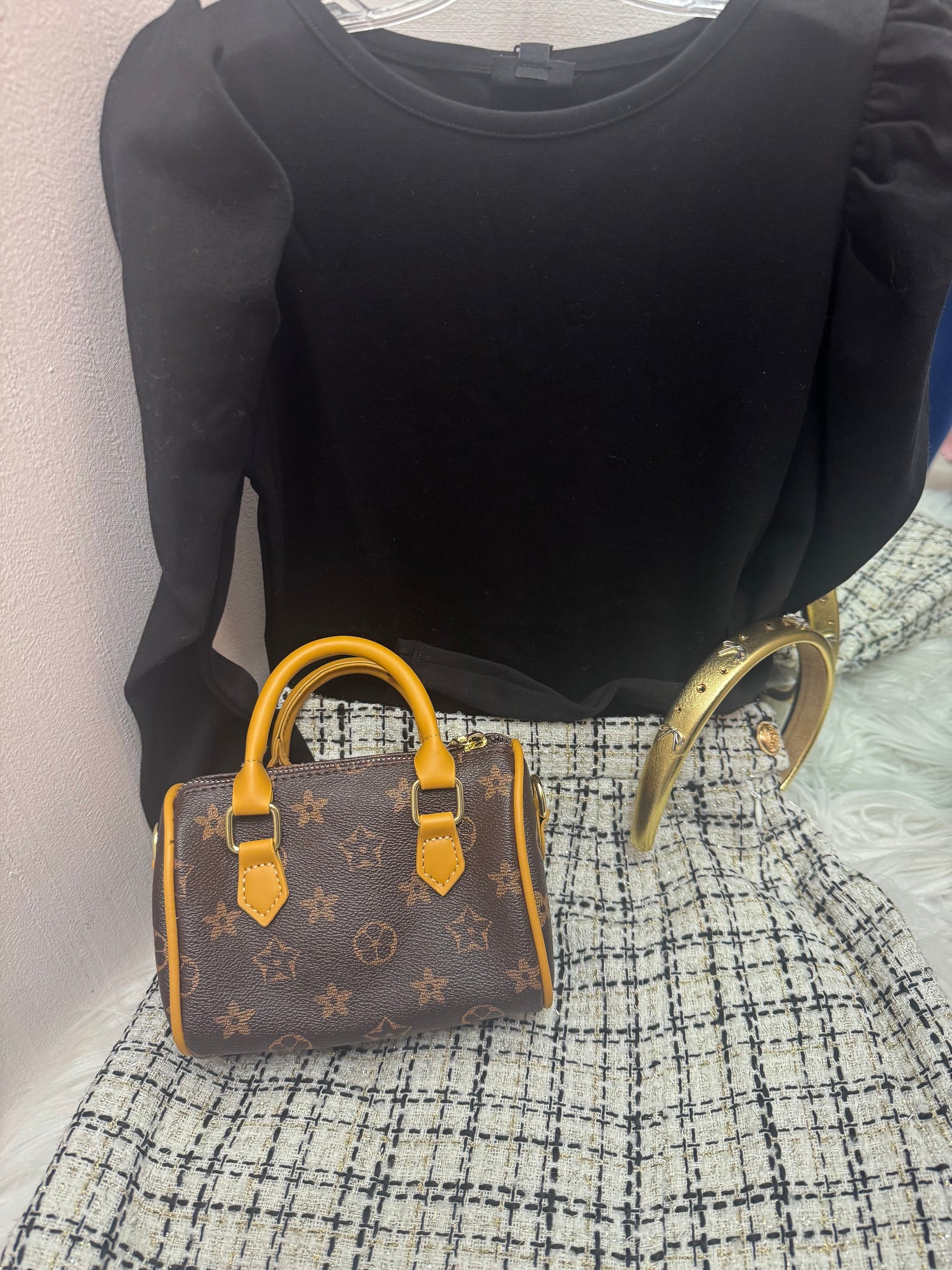 1/2 Moon 2 Tone Brown Purse