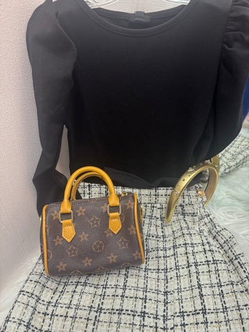 1/2 Moon 2 Tone Brown Purse