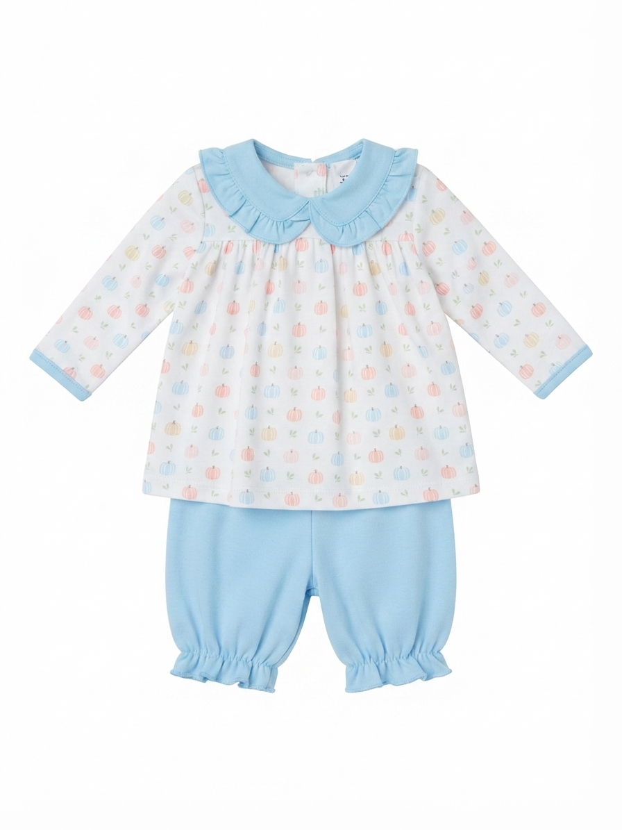 Bailey Boys - Pumpkin Print Girls Collared Dress Set