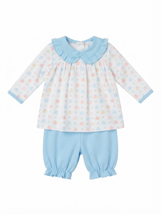 Bailey Boys - Pumpkin Print Girls Collared Dress Set