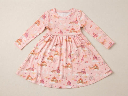 Angel Dear - Princess Unicorns & Castle L/S Dress w/Bike Short