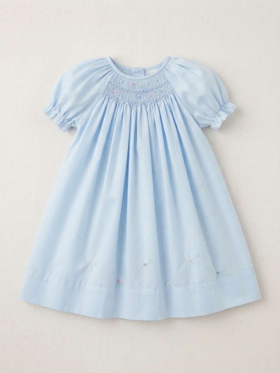 Petit Ami - Light Blue Smocked Dress