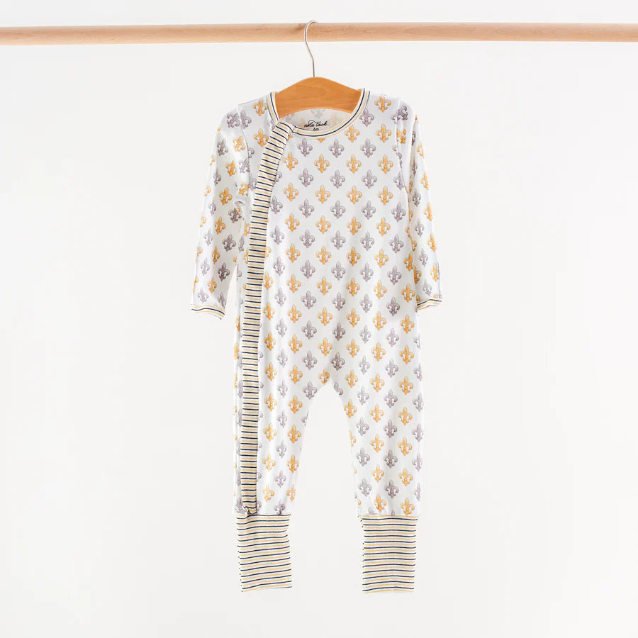 Nola Tawk - Black & Gold Fleur De Lis Cotto Pajamas Stripe Trim