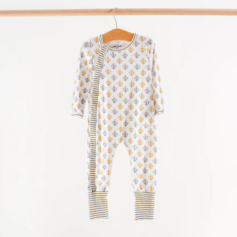 Nola Tawk - Black & Gold Fleur De Lis Cotto Pajamas Stripe Trim