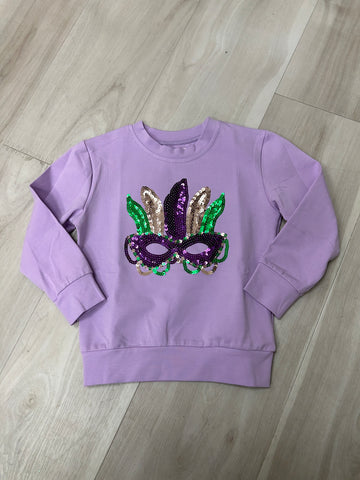 Lulu Bebe - Lavender Mardi Gras Mask Shirt