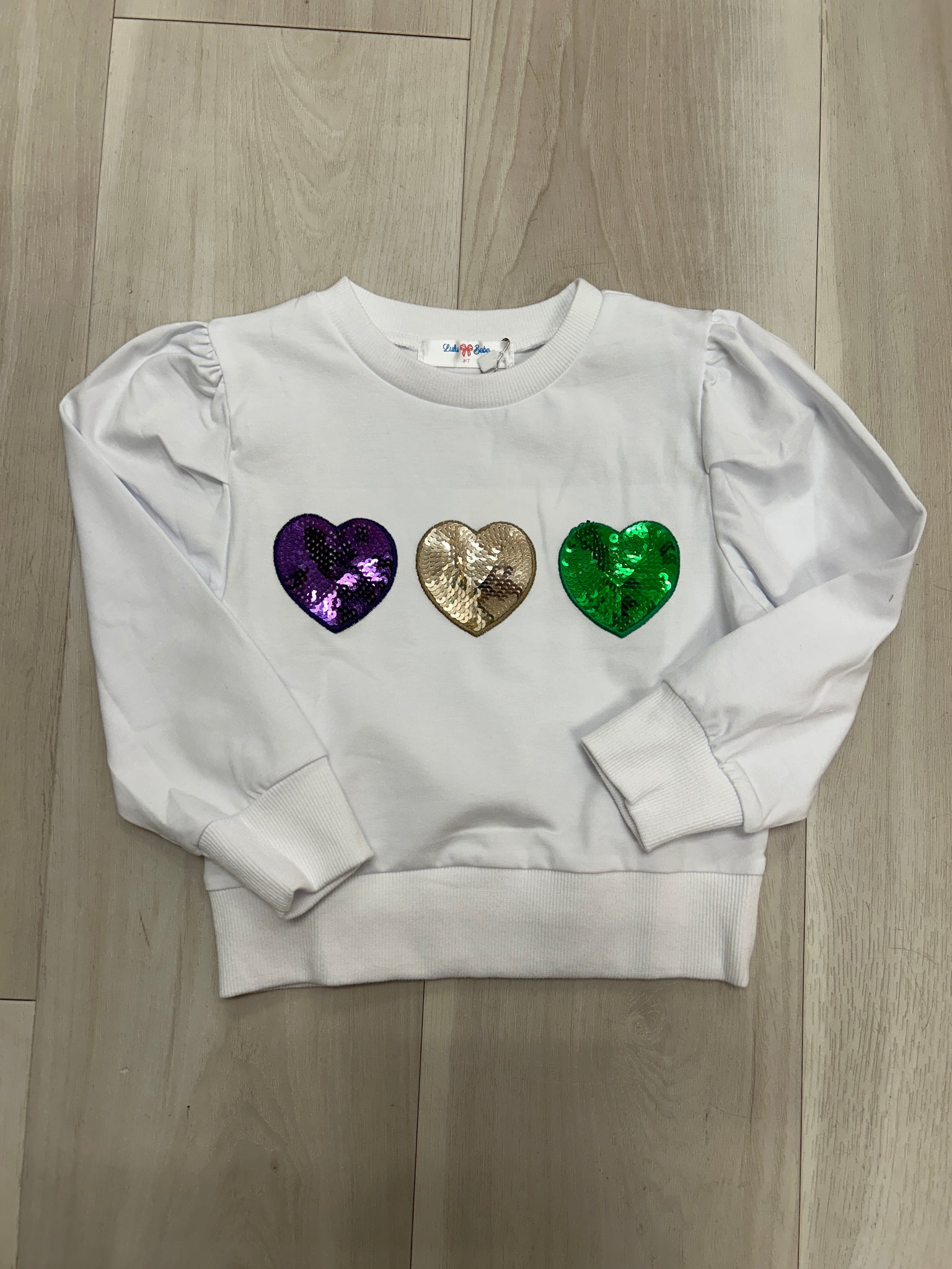 Lulu Bebe - Sequin Heart Sweatshirt