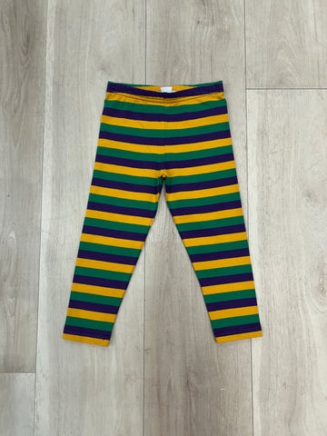 Lulu Bebe - Mardi Gras Striped Leggings