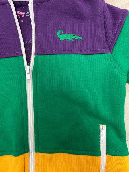 Lulu Bebe - Mardi Gras Zip Up Hoodie