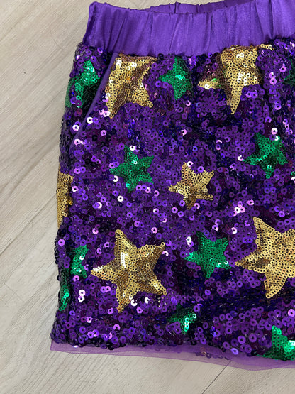 Blended Spirits - Mardi Gras Sequins Star Shorts