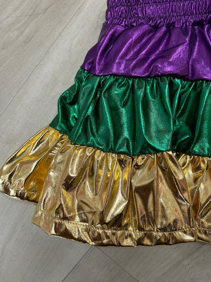 Belle Cher - Mardi Gras Metallic Skort