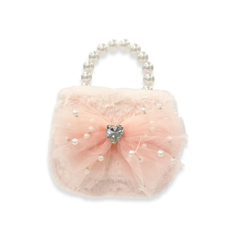 Doe A Dear - Pink Mesh Bow Fury Purse