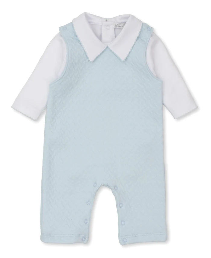 Kissy Kissy - Blue Classic Jacquards Overall Set