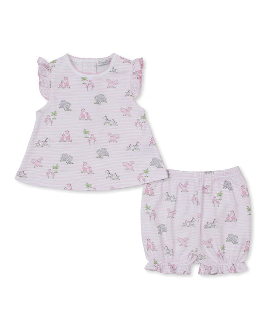 Kissy Kissy - Safari Party Pink Sunsuit Set