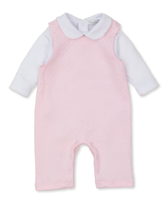 Kissy Kissy - Pink Jacquard Overall Set