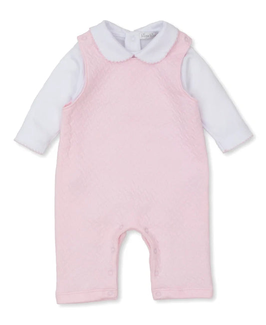 Kissy Kissy - Pink Jacquard Overall Set