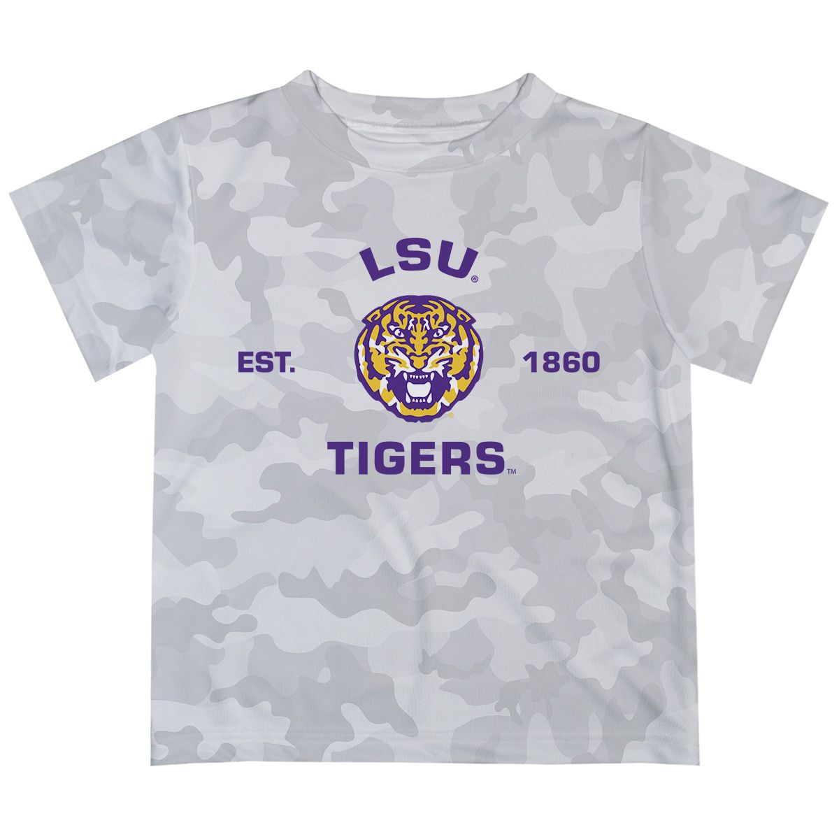 Vive La Fete - LSU Tigers Light Gray Camo Tee