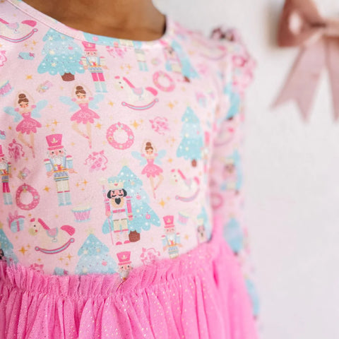 Nutcracker Christmas Long Sleeve Tutu Dress - Sweet Wink