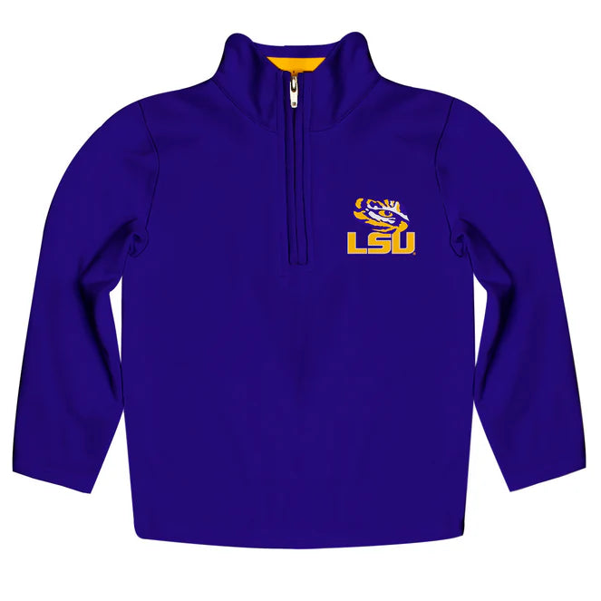 Vive La Fete - LSU Stripe Quarter Zip Tiger - Purple