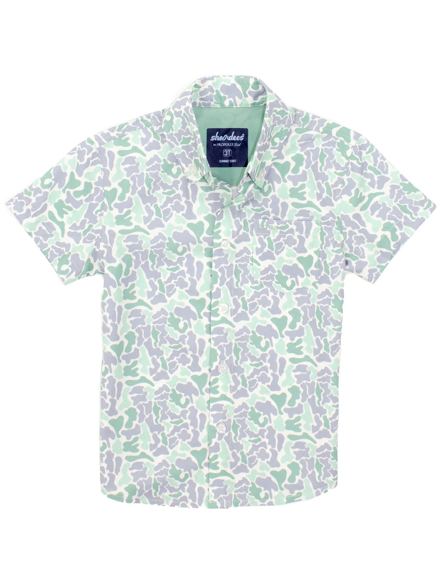 Properly Tied - Shordees Summer Shirt Sage Camo