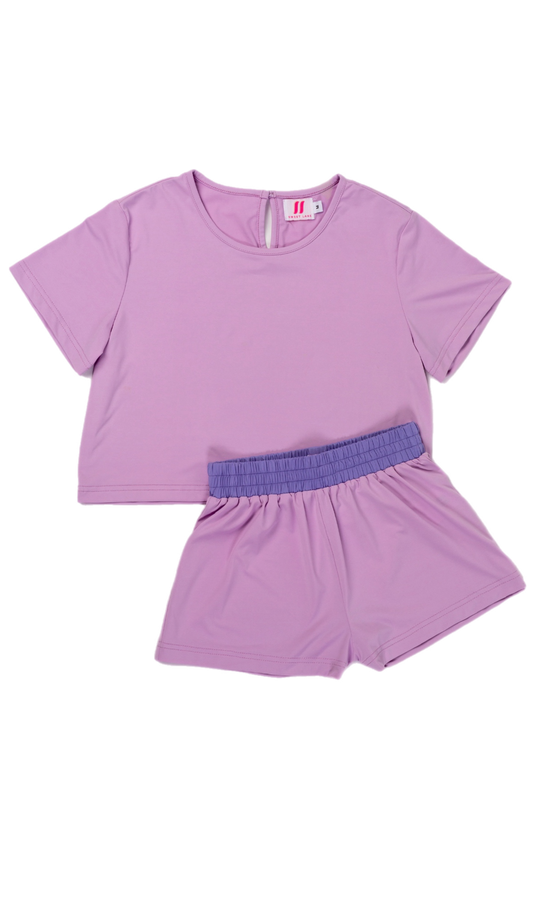 Sweet Lane - Purple Flowy Short And Top Set