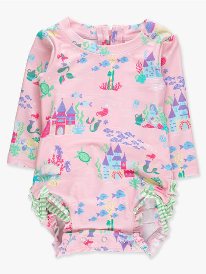 RuffleButts - Atlantis Mermaids L/S Swimsuit