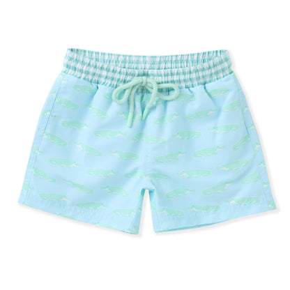Swoon Baby- Green Gingham Swim Trunk