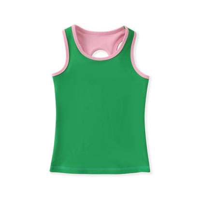 Swoon Baby- Country Club Grn/Pnk Tank And Skirt