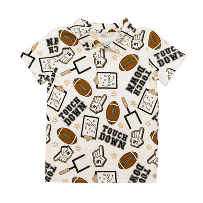 Belle Cher - Black And Gold Touchdown Kid Polo