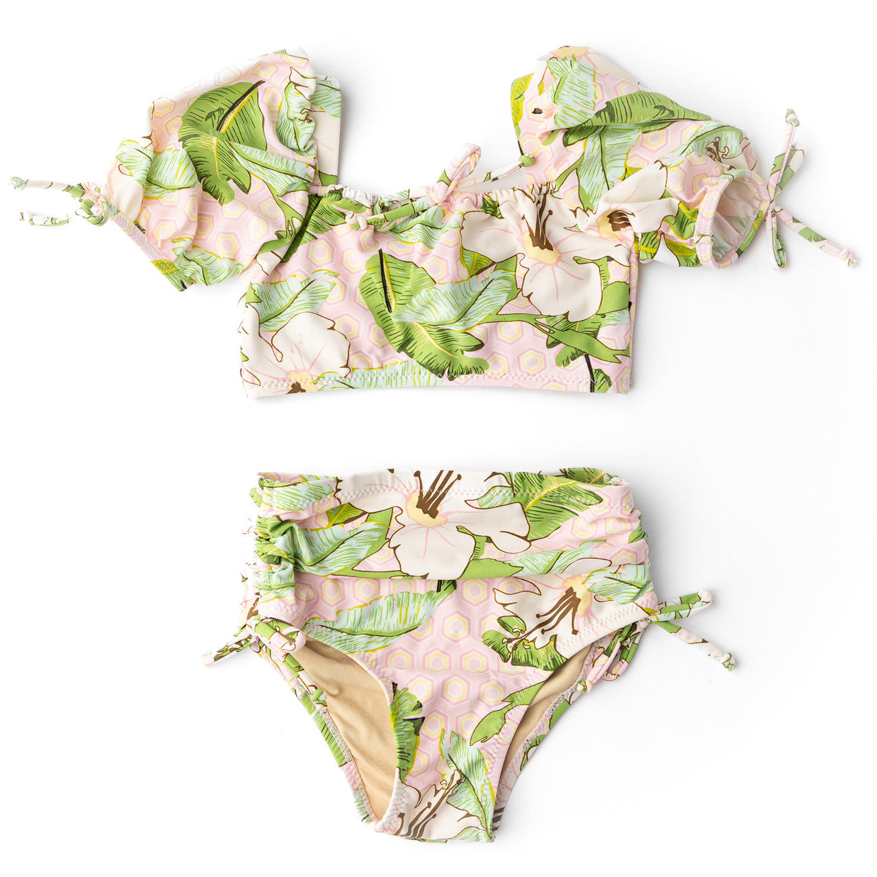 Shade Critters - 2 Piece High Waist Hibiscus Botanical Pink