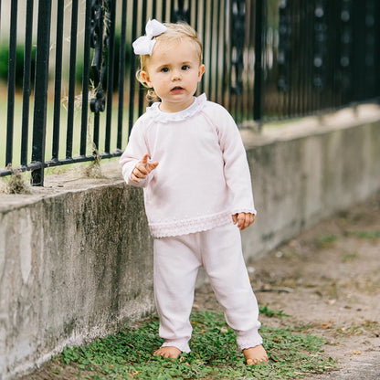 Feltman Brothers - Rose Ruffle Collar Knit Set-Pink