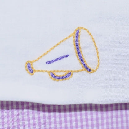 Southern Saturday - Purple and Gold Megaphone Diaper Cover Set