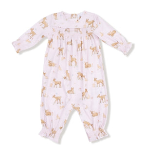 Angel Dear - Little Fawn Smocked L/s Romper