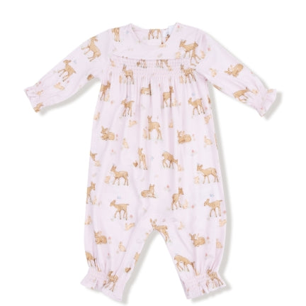 Angel Dear - Little Fawn Smocked L/s Romper