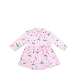 Angel Dear - Dog Gone Golf Pink L/s  Dress