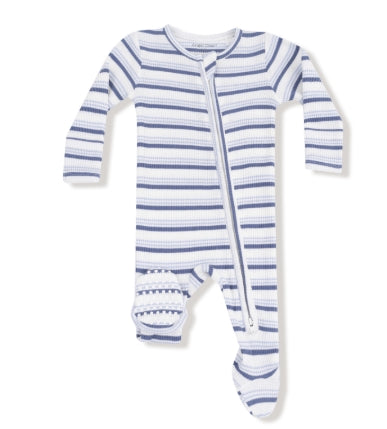 Angel Dear - Vintage Stripe Blue Footie