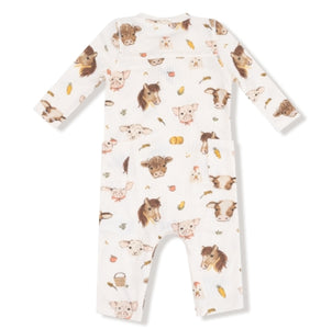 Angel Dear - Vintage Baby Farm Animals Uni Romper