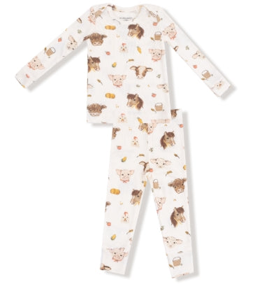 Angel Dear - Vintage Baby Farm Animals  Loungewear Set