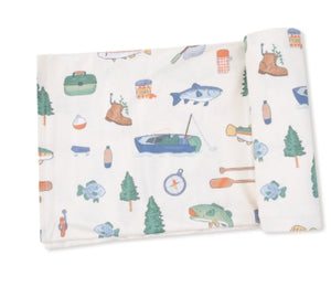 Angel Dear - Fishing Things Swaddle Blanket