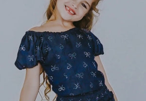 Flowers By Zoe - Denim Chambray Silver Top