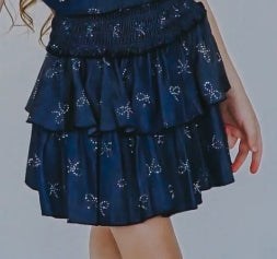 Flowers By Zoe - Denim Chambray Silver Skirt