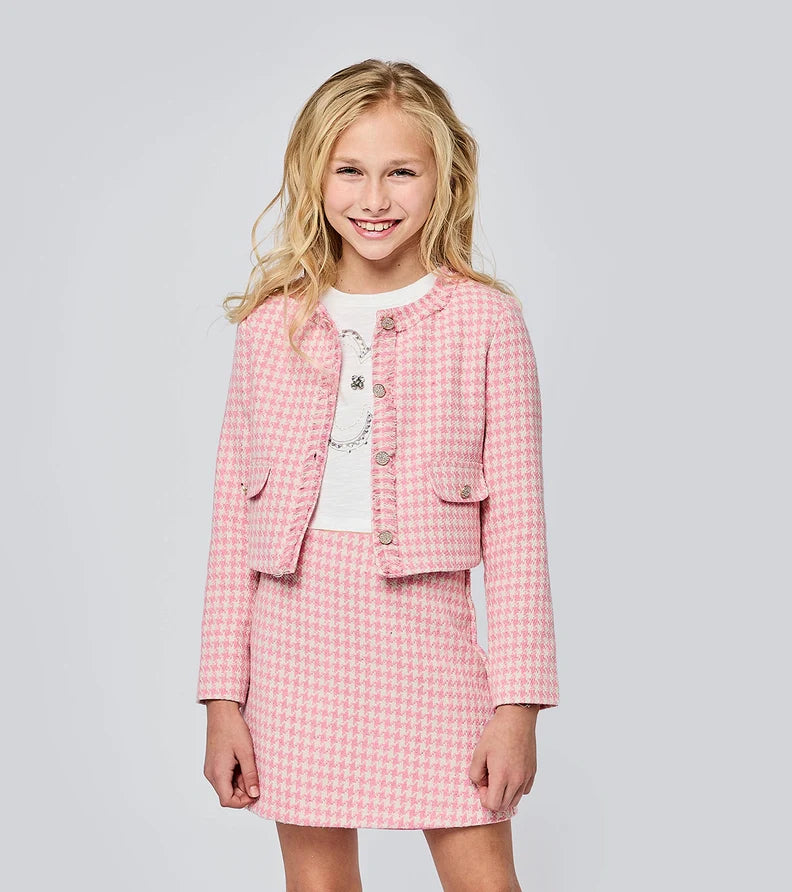 Hannah Banana - Pink Houndstooth Jacket