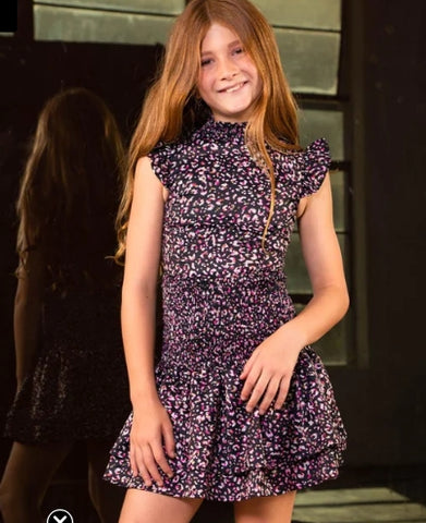Miss Behave Girls - High neck smocked Ruffle Dress