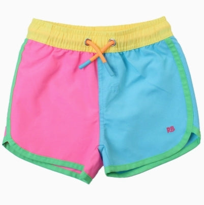 RuggedButts - Boys Neon Color Block Dolphin Hem Swim